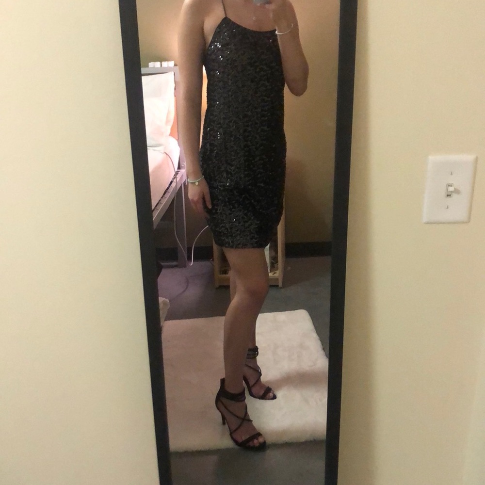 Black sequin Vera wang dress